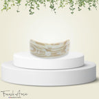 French Amie Broad Curved Oblong Ivory Cream Extra Wide Large Celluloid Acetate Automatic Volume Hair Clip Barrette with Golden Clasp for Women and Girls