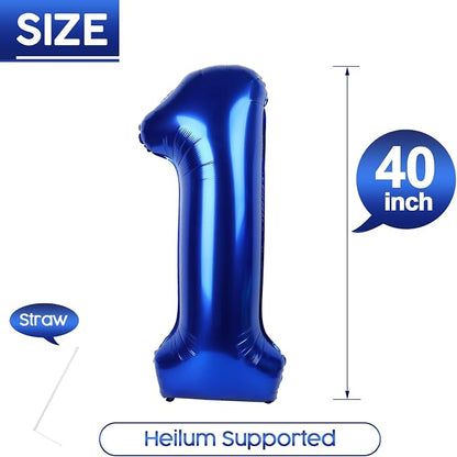 1 Balloon - Night Blue Birthday Number Balloons, 40 Inch Party Decorations | - Image 5