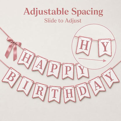Dusty Rose Happy Birthday Banner - Image 4