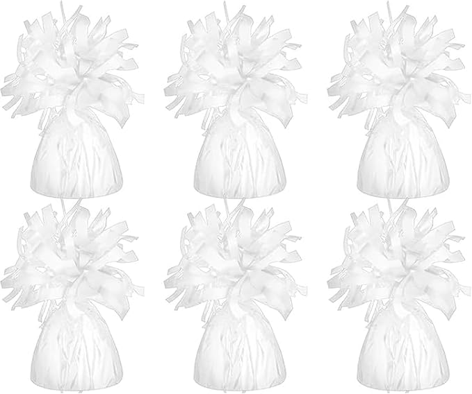 Chochkees White Metallic Balloon Weights, 5.5" Inches by Chochkees