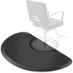 Saloniture 3 ft. x 5 ft. Salon & Barber Shop Chair Anti-Fatigue Floor Mat - Black Semi Circle - 5/8 in. Thick