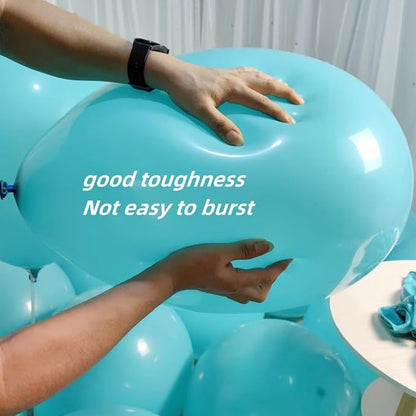 90 Packa Teal Balloons 18 inch Turquoise Latex Big Balloons - Image 3