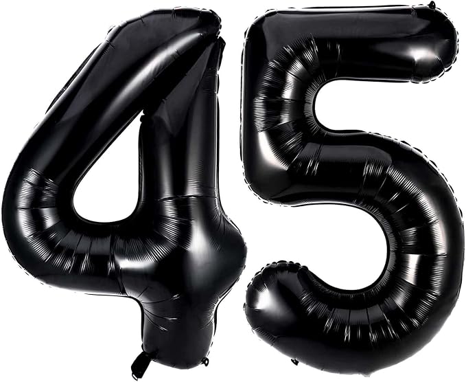 40 Inch Black 45 Balloons Giant Number 45 Balloons Black 45 Birthday Balloons by LHOAVWE