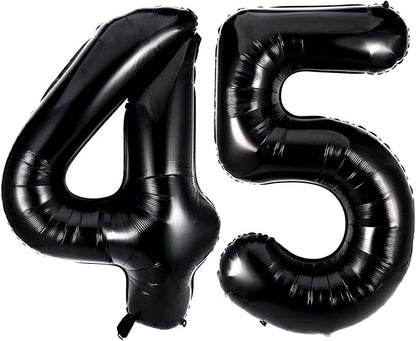 40 Inch Black 45 Balloons Giant Number 45 Balloons Black 45 Birthday Balloons by LHOAVWE