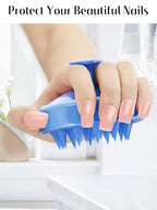 HEETA Shampoo Scalp Brush Massager Hair Growth, Scalp Scrubber with Soft Silicone Bristles for Hair Growth & Dandruff Removal, Hair Brush for Scalp Exfoliator, Royal Blue