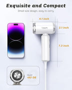 Hair Dryer - Mini HairDryer, Ionic High-Speed Motor for Fast Drying, Portable Lightweight Blow Dryer, Quiet Blowdryer with Magnetic Curly Diffuser & Concentrator for Home Travel ONLY 110V