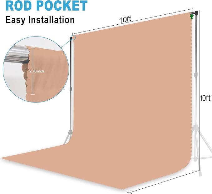 Nude Backdrop for Photoshoot, Professional Photo Backdrop Background Curtain - Image 2