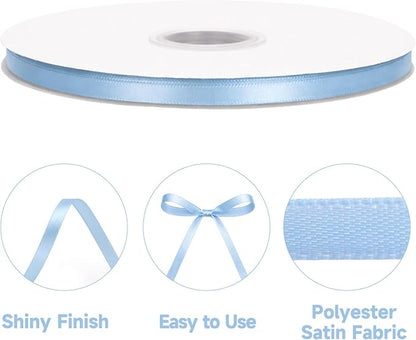 KINGLAKE Light Blue Satin Ribbon - Image 3