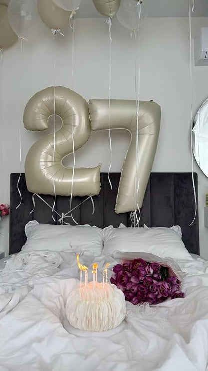 Numbers 14 Balloon 40Inch Cream Balloons - Image 4