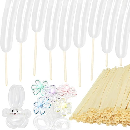 100Pcs Clear 260 Balloons, Long Balloon by HYKJNBW