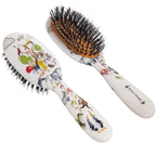 Rock & Ruddle Natural Mixed Boar Bristle Hair Brush for Women and Kids (Small/Travel Size, 17.5cm) - Perfect for Wet or Dry Hair, Detangling Smoothing Blowdrying - Made in UK - Wild Design