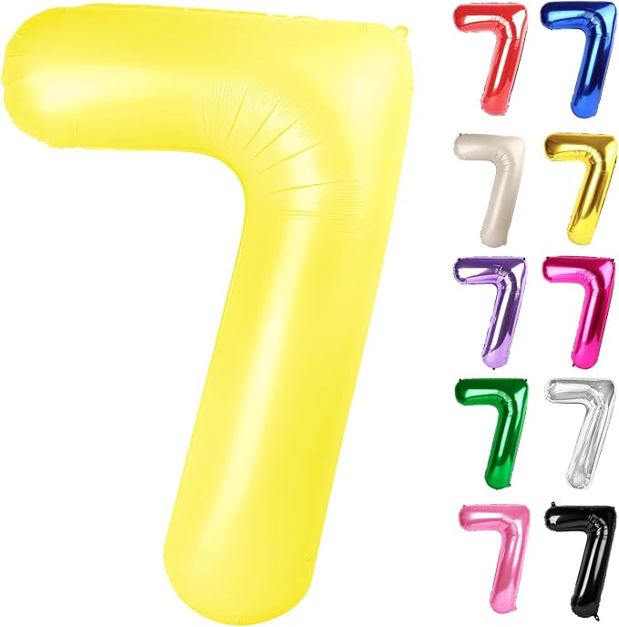 Yellow Number 7 Balloon 40 Inch by IWERP