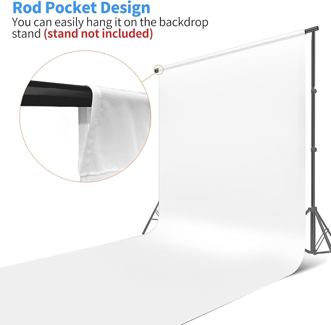 HEMMOTOP White Photo Backdrop, 10x20 ft Large Photography Screen Backdrops | - Image 5