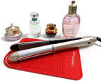 Large Heat Resistant Mat for Curling Irons, Hair Straightener, Flat Irons and Hair Styling Tools 11" x 7.5", Red