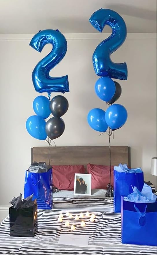 Number 30 Balloons 40 Inch for 30th Birthday Party Decorations, Dark Blue | - Image 3
