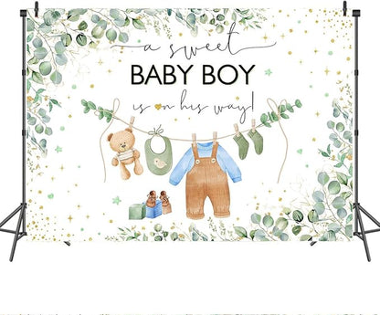 Mocsicka Sweet Baby Girl Backdrop Princess Pink Greenery Decoration - Image 4