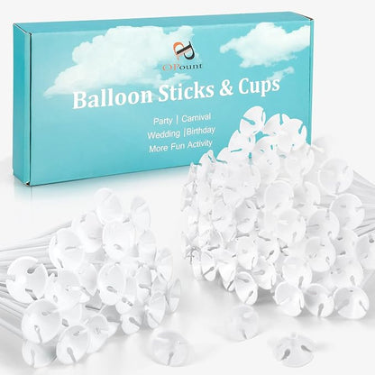 PP OPOUNT 120 Pieces Balloon Sticks, 12.6 inches Balloon Sticks by PPOPOUNT