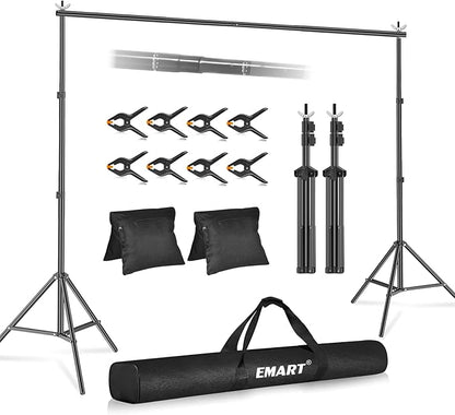 EMART Backdrop Stand 10x8.5ft Photo Studio Adjustable Background Stand Support by EMART