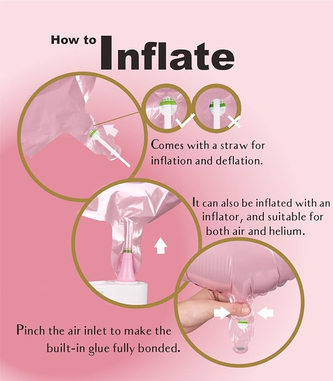 SUWEN 40 Inch Large Pink 24 Number Balloons Big Foil Helium Number Balloons 0-9 - Image 6