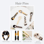 Small Hair Pins, French Hair Sticks for Fine Hair, Dark Tortoise Pattern, Fine Hair Accessories，