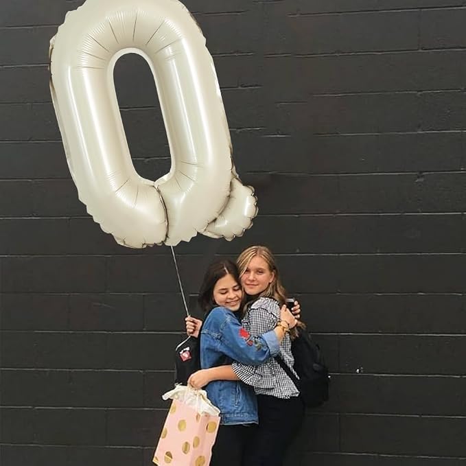 TONIFUL 40 Inch Large Cream White Letter Q Balloons Giant Alphabet Letter - Image 5