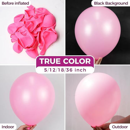Bezente Pink Balloons Latex Round Helium Party Balloons 100 Pack 12 inch | Pink - Image 2