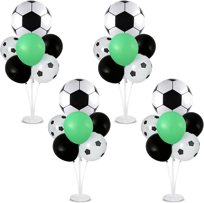 4 Sets Soccer Party Balloons Stand Kit by Naozinebi