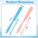 6PCS Non-Stick Wax Spatulas Set, Reusable Silicone Spatula Waxing Applicator for Hair Removal Body Home Salon Use (Pink Blue Gray Green)