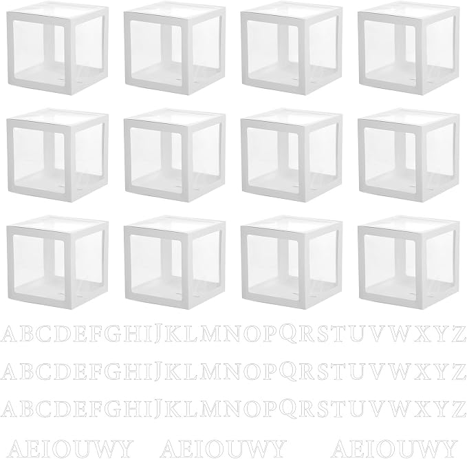 12 Pcs Transparent Balloon Boxes Clear Balloon Boxes by HOFURME