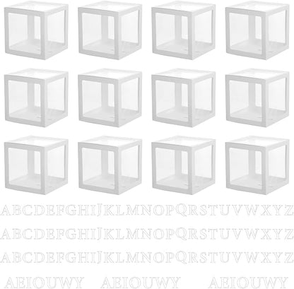 12 Pcs Transparent Balloon Boxes Clear Balloon Boxes by HOFURME