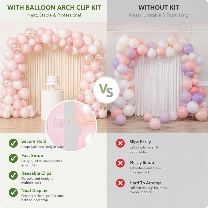 20 Pack Balloon Arch Clips and Rubber Bands - Image 5