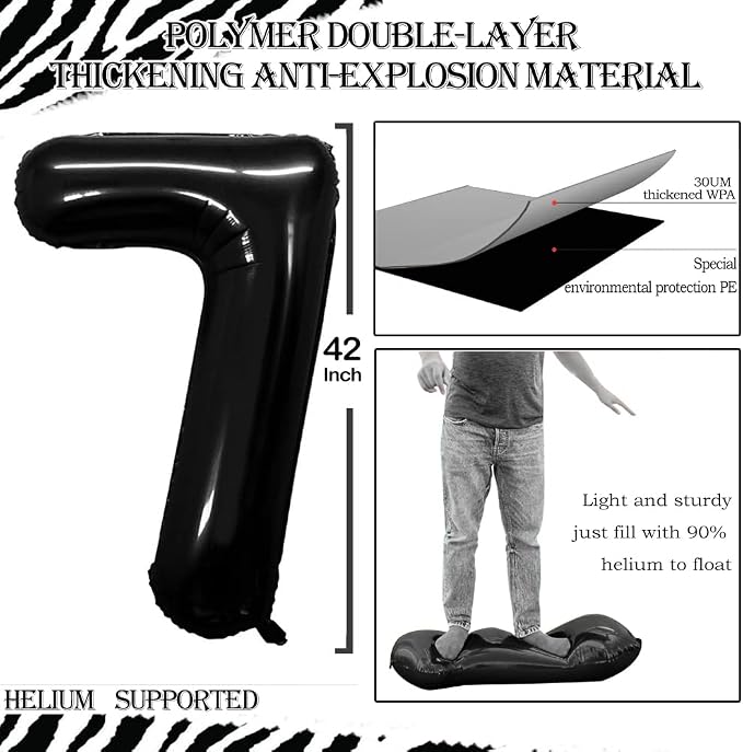 Number 70 Balloons for 70th Birthday Party Decorations, 42 Inch Jumbo Foil - Image 2