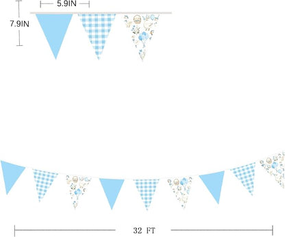 32Ft Goose Party Decorations Blue Gingham Plaid Silly Goose Themed Fabric - Image 4