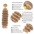Ash Blonde Deep Wave Bundle Color #22 Human Hair 3 Bundles 16 18 20 Inch Brazilian Virgin Remy Mixed Length 3 Blonde Bundle Light Blonde Bundles
