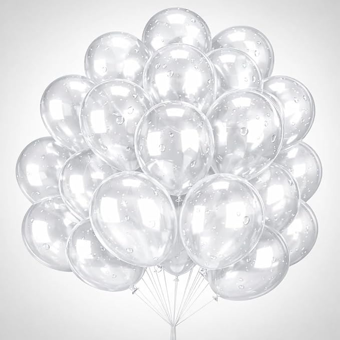 Clear Balloons 100 Pack, 12 Inch Round Latex Balloons, Helium Transparent by Tamodan+for+better