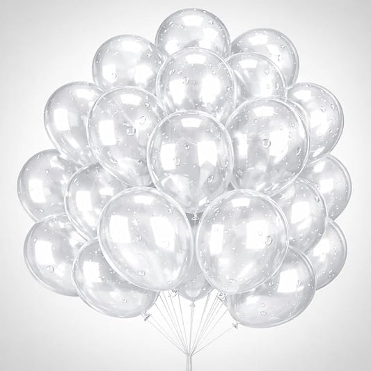 Clear Balloons 100 Pack, 12 Inch Round Latex Balloons, Helium Transparent by Tamodan+for+better