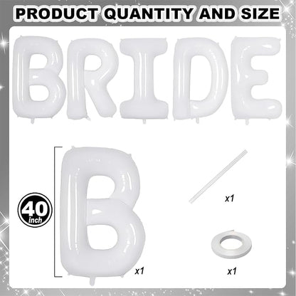 40 Inch White BRIDE Balloons Bachelorette Bridal Shower Large White Bride - Image 2