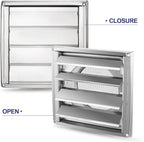 Funmit 5'' Metal Dryer Vent Cover with Fine Mesh Screen, 7" x 7" Stainless Steel Exterior Exhaust Louvered Outdoor Vent Cover Includes 4 Screw for Easy Installation