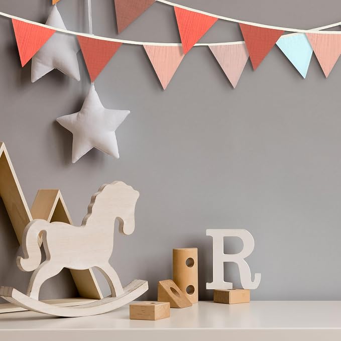 Oudain 2 Pcs Pennant Banner Flags Nursery Garland Triangle Bunting Flags - Image 5