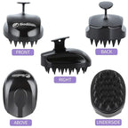 Sosoon Scalp Massager Shampoo Brush, Hair Scalp Scrubber Shower Hair Brush Head Massager for Stress Relax Hair Growth, Dandruff Brush Scalp Exfoliator for Women Men Kids Pets, Black