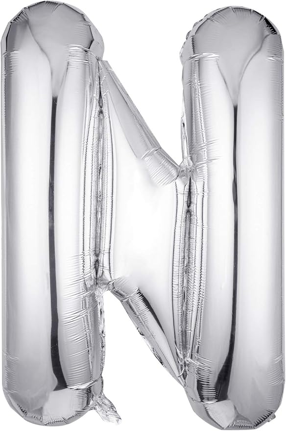 Single Aluminum Hanging Foil Film Silver Letter Balloons N 40 Inch | by FFNIU