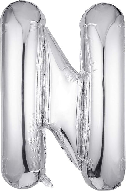 Single Aluminum Hanging Foil Film Silver Letter Balloons N 40 Inch | by FFNIU