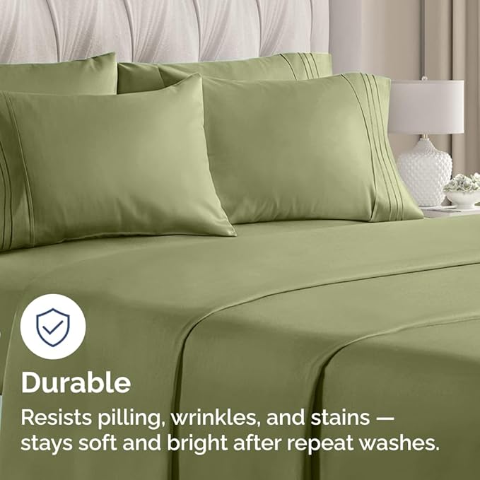 Standard Pillow Cases Set of 10 - Ultra Soft Hotel Quality Pillowcase Covers - Comfy & Wrinkle Free - Shrink, Stain and Fade Resistant - Machine Washable Pillow Protectors - 10 Piece Set - Sage Green
