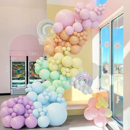 156PCS Pastel Balloon Garland Arch Kit, Macaron Balloons in Pink, Rainbow Party - Image 7
