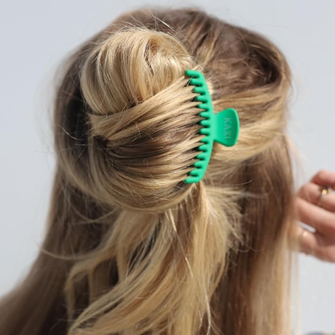 KAXI Hold Everything Mini Hair Claw - Perfect for Thick & Thin Hair, Straight, Wavy or Curly, Strong Clip With 32 teeth & Many Colors to Choose (Emerald Green)
