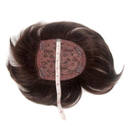 H&Bwig Men Short Toppers Hairpiece Brown Clips in Hair Extensions for Covering White Loss Hair Toupee