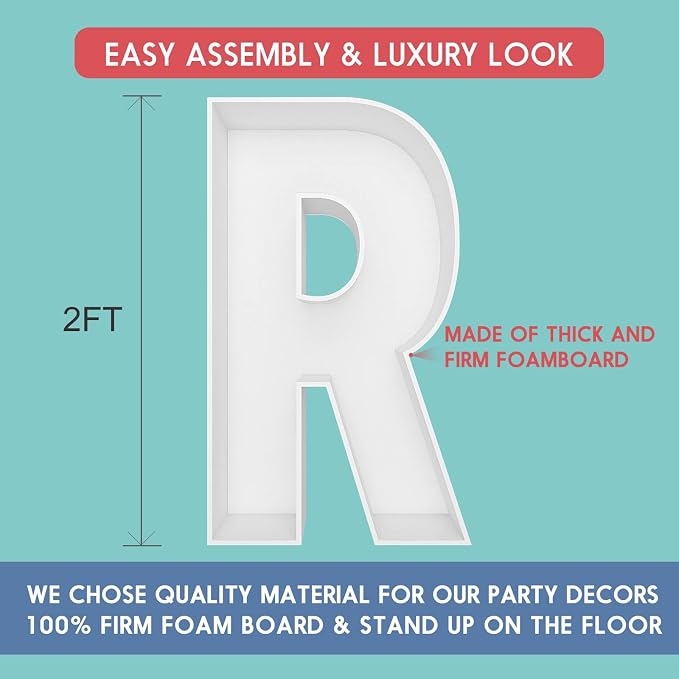 2FT Letter R Mosaic Balloon Frame Letter DIY Fillable Letters Kit - Image 2