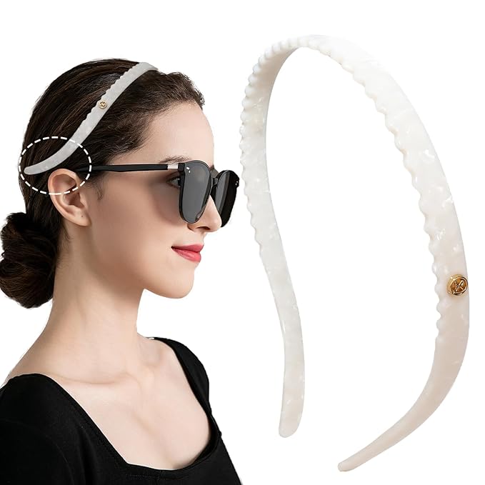 White Headband Designed for Eyewear,Flex No Pressure Comfortable Hair Band for Womens Sisters Girls Gifts