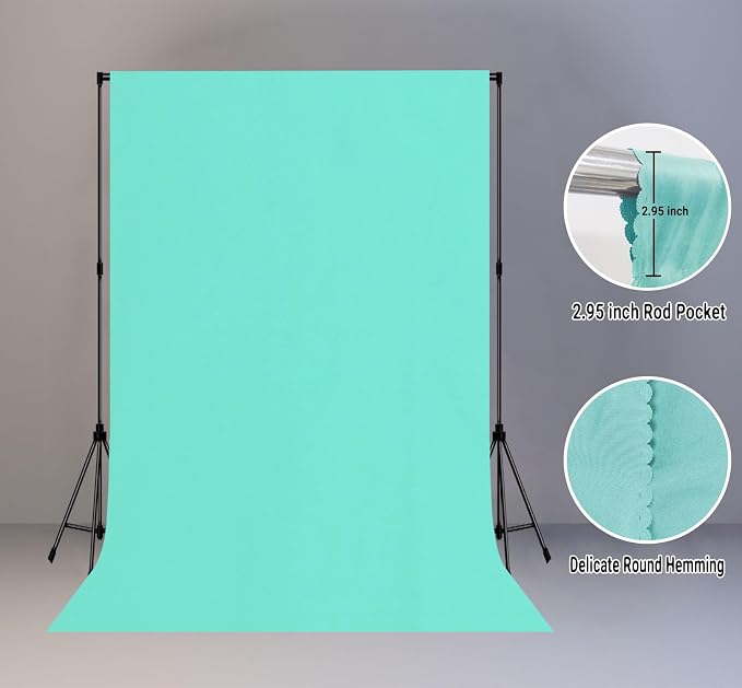 Turquoise Photography Backdrop for Photoshoot, Fabric 6x9ft | Polyester Studio - Image 2