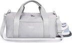 Gym Bag for Men and Women with Shoe Compartment & Wet Pocket - Duffle Bag for Travel Sports Fitness Workout Athletic, 19" Medium, Neutral Grey